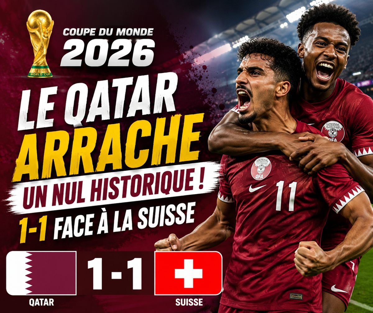 Coupe du Monde 2026 : le Qatar arrache un nul historique 1-1 face à la Suisse