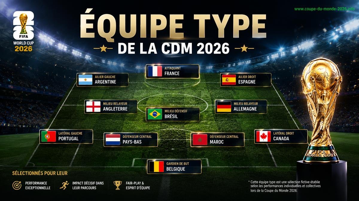 Équipe type de la Coupe du Monde 2026 — illustration symbolique