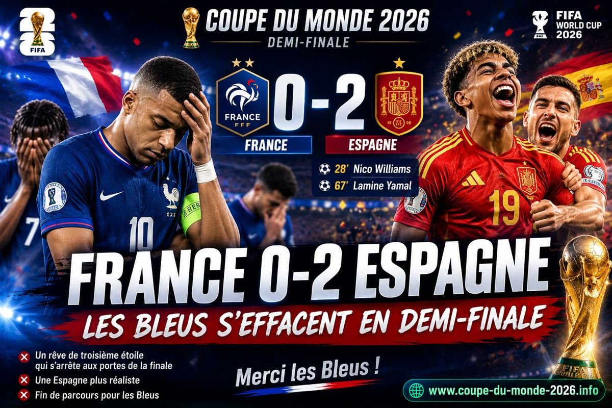 Demi-finale France-Espagne CDM 2026 au Dallas Stadium
