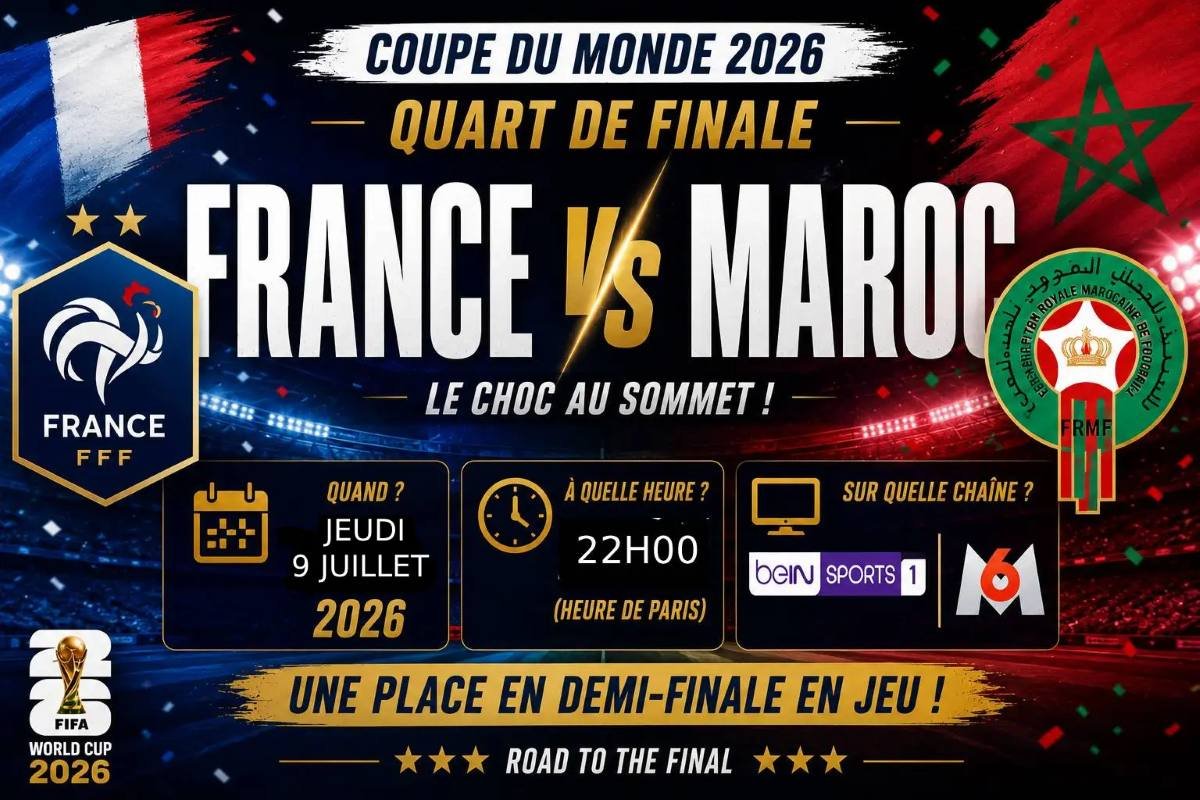 France vs Maroc quart de finale Coupe du monde 2026