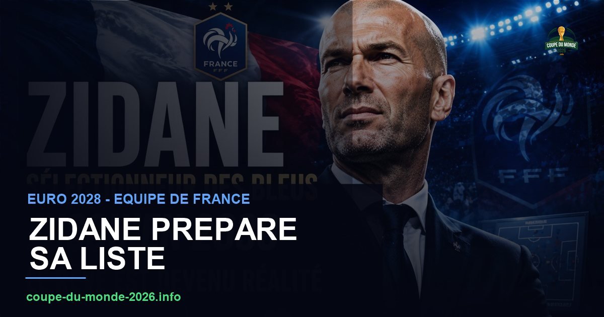 Zinedine Zidane, selectionneur des Bleus, doit construire son groupe avant l'Euro 2028